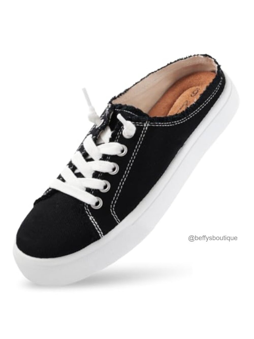 Women's Canvas Mules Slip-On Sneakers Backless Memory Foam Shoes